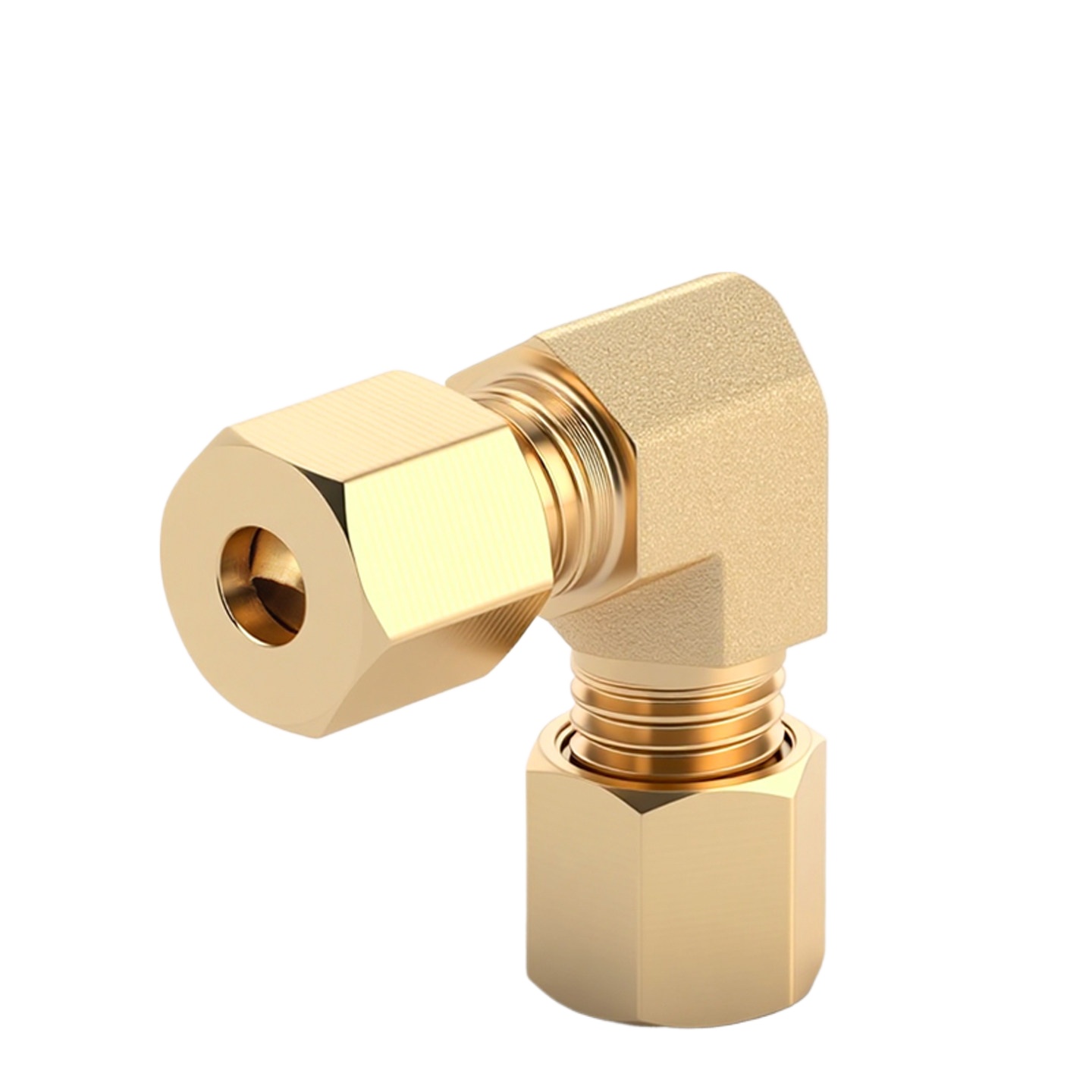 Compression Fitting Brass - Латунный компрессионный фитинг-угольник 90 градусов для