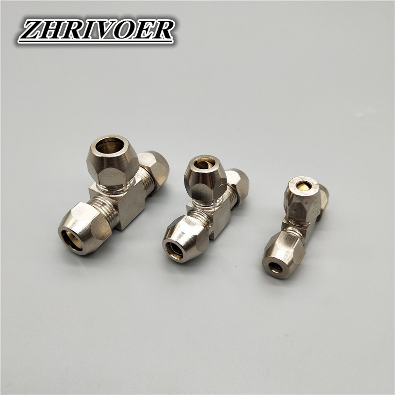 Compression Fitting Brass - Фитинги пневматические, латунные, Т-образные, компрессионная муфта